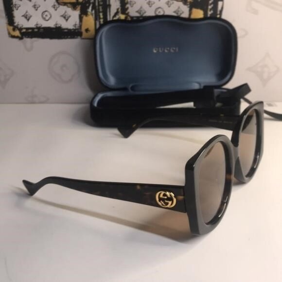 Gucci GG1257SA 002 Havana/Brown Oversized Sunglasses – New w/ Full Packaging - Picture 9 of 12